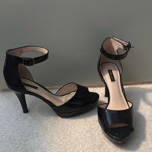Alex Marie Stiletto Heels with Ankle Strap and Peep-Toe